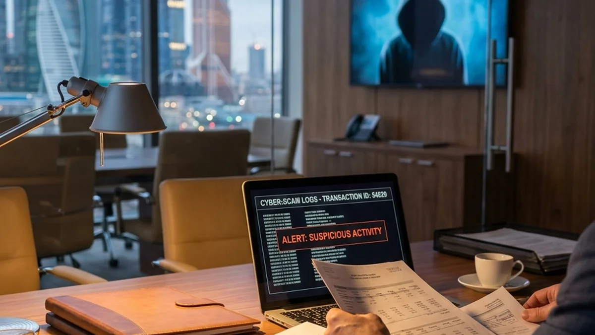 Проверка подозрительной финансовой информации на экране компьютера